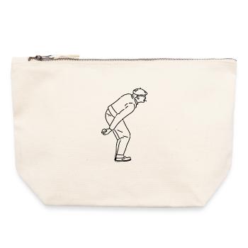 Petanque Player Right-Handed - Canvas Zip Pouch 22 x 23 cm - nature - Front
