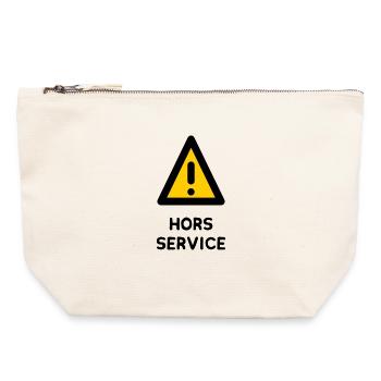 HORS SERVICE. PANNEAU. DANGER. HUMOUR. DRÔLE - Pochette zippée en toile 22 x 23 cm - blanc naturel - Devant