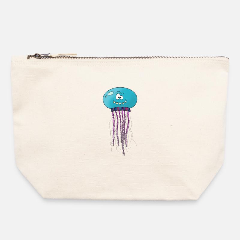 SmillingJellyfish - Canvas Reißverschluss-Täschchen (22 x 23 cm) - Naturweiß