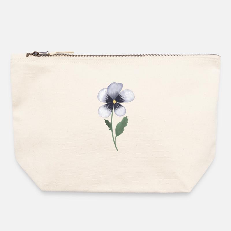 Pansy Violet - Canvas Zip Pouch 22 x 23 cm - nature