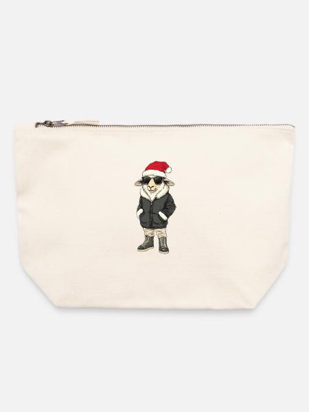 Schaf Weihnachten Winter - Canvas Reißverschluss-Täschchen (22 x 23 cm) - Naturweiß