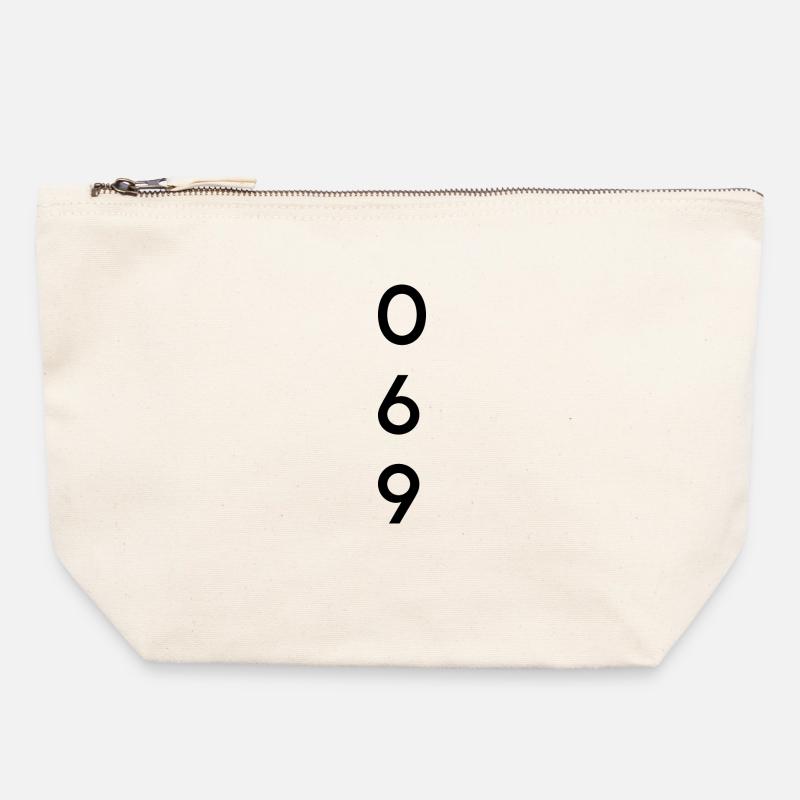 069 - Area code - Frankfurt - Canvas Zip Pouch 22 x 23 cm - nature