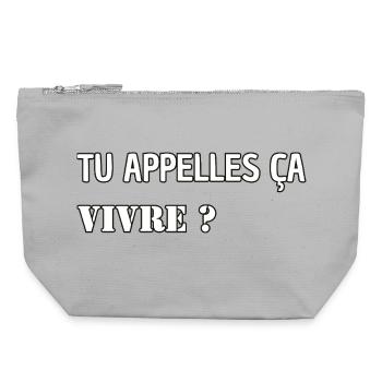 You call it living? - Canvas Zip Pouch 22 x 23 cm - sports grey - Front