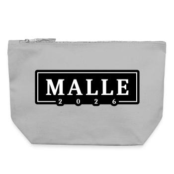 Malle 2026 Mallorca Urlaub - Canvas Reißverschluss-Täschchen (22 x 23 cm) - Grau meliert - Vorne