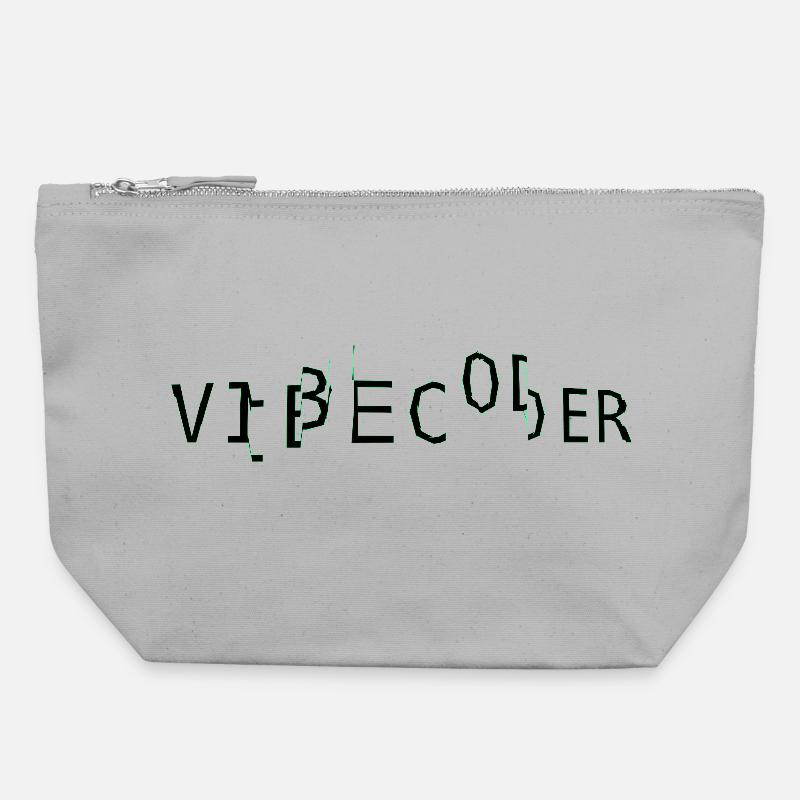 vibecoder_mono glitch - Canvas Zip Pouch 22 x 23 cm - sports grey