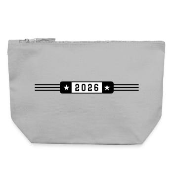 2026 - Pochette zippée en toile 22 x 23 cm - gris chiné - Devant