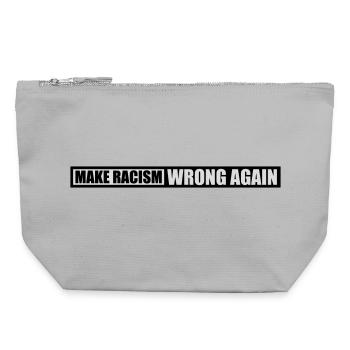make racism wrong again - Canvas Reißverschluss-Täschchen (22 x 23 cm) - Grau meliert - Vorne