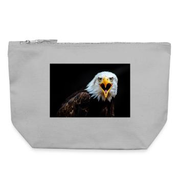 Wütender Adler Blick - Canvas Reißverschluss-Täschchen (22 x 23 cm) - Grau meliert - Vorne