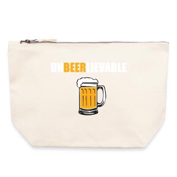 Design drôle incroyable - Pochette zippée en toile 22 x 23 cm - blanc naturel - Devant