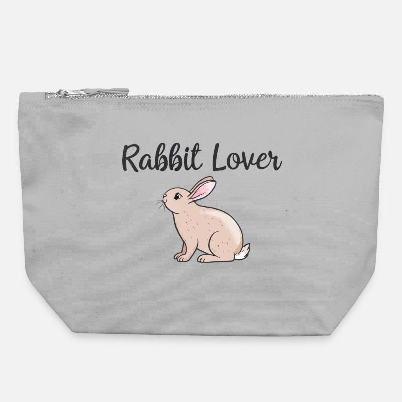 rabbit lovers - Canvas Zip Pouch 22 x 23 cm - sports grey
