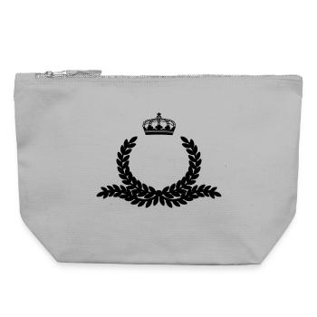 Ornate laurel wreath with crown - Canvas Zip Pouch 22 x 23 cm - sports grey - Front