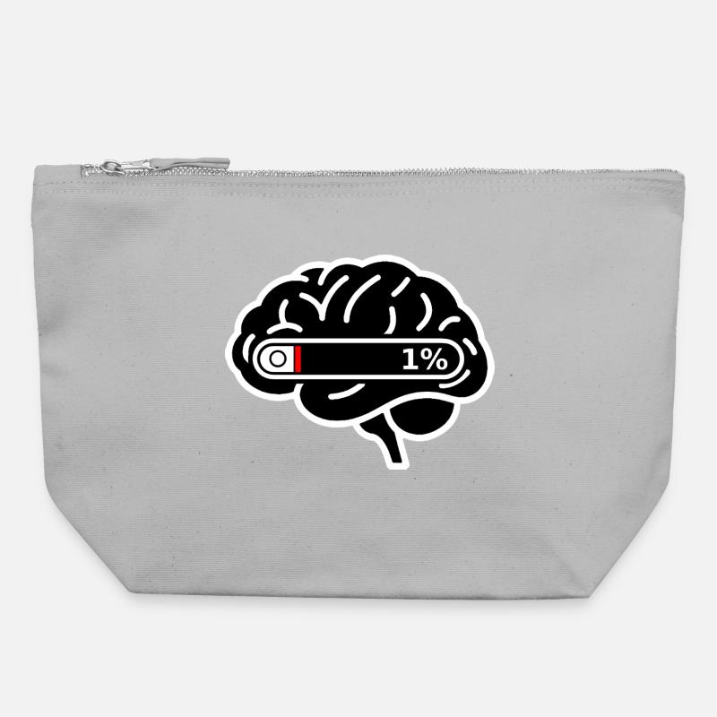 Brain_Loading_1 _Digital_Burnout - Pochette zippée en toile 22 x 23 cm - gris chiné