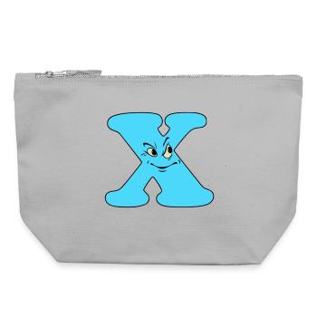 X - Canvas Zip Pouch 22 x 23 cm - sports grey - Front