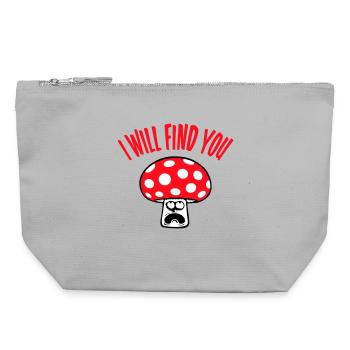 Pilz I Will Find You Verängstigt Panisch Nach Oben - Canvas Reißverschluss-Täschchen (22 x 23 cm) - Grau meliert - Vorne