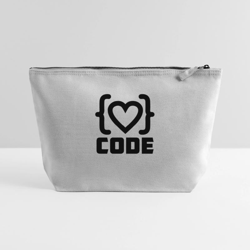 Herzprogrammierer Code Logo mit Text CODE Canvas Reißverschluss-Täschchen (22 x 23 cm)