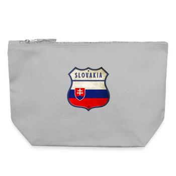 Slowakei Flaggen Wappen Design - Canvas Reißverschluss-Täschchen (22 x 23 cm) - Grau meliert - Vorne