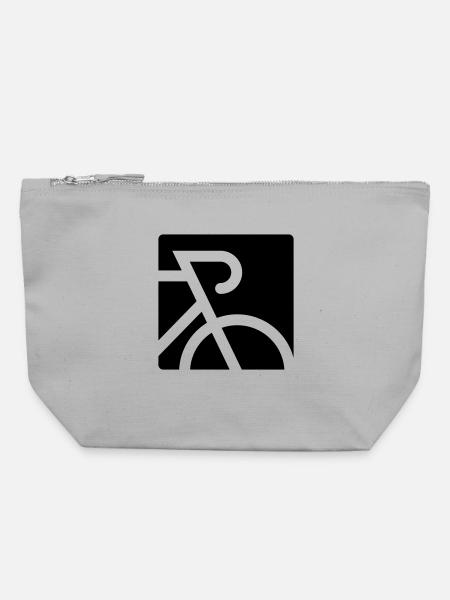Stilisiertes Rennrad mit Dropbar - Canvas Reißverschluss-Täschchen (22 x 23 cm) - Grau meliert