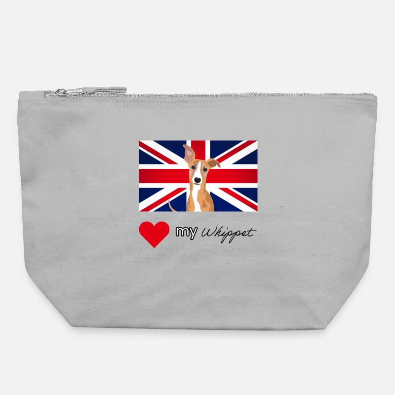LUVMYWHIPPET (Black text, Vibrant) - Canvas Zip Pouch 22 x 23 cm - sports grey