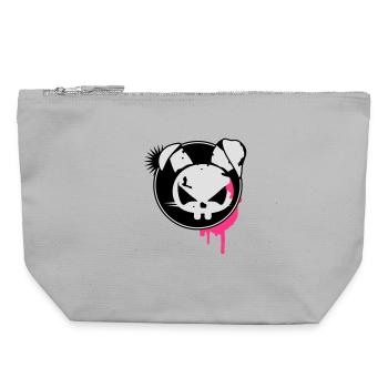 A grunge sticker with a rabbit head - Canvas Zip Pouch 22 x 23 cm - sports grey - Front