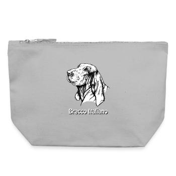 Bracco Italiano Portrait with text - Canvas Zip Pouch 22 x 23 cm - sports grey - Front