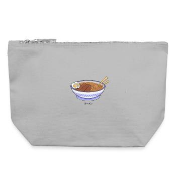 Bol de Ramen Traditionnel Japonais - Pochette zippée en toile 22 x 23 cm - gris chiné - Devant