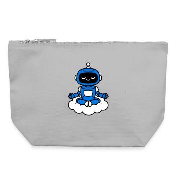 AI Human Fan Club Hovering Robot - Canvas Zip Pouch 22 x 23 cm - sports grey - Front