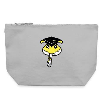 Caterpillar High School Graduation Passed College Worm - Canvas Zip Pouch 22 x 23 cm - sports grey - Front