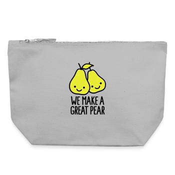 We make a great pear - Canvas Zip Pouch 22 x 23 cm - sports grey - Front