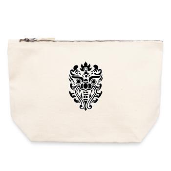 Thai Drachenkopf Stammesmaske - Canvas Reißverschluss-Täschchen (22 x 23 cm) - Naturweiß - Vorne
