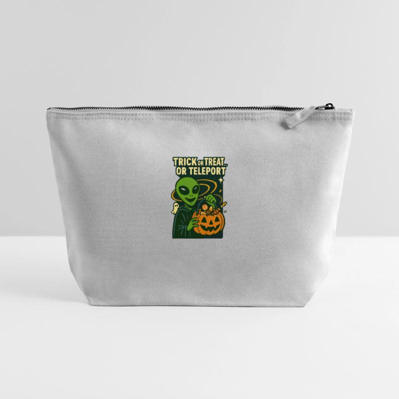 Alien Halloween T-Shirt – Süßes oder Saures... oder... Canvas Reißverschluss-Täschchen (22 x 23 cm)