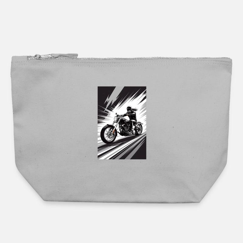 Chopper_Biker_Artwork_Collection_R03 - Canvas Zip Pouch 22 x 23 cm - sports grey