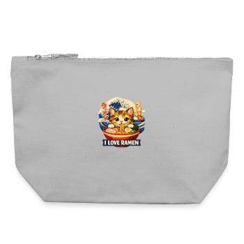 Ramen Cat - Canvas Zip Pouch 22 x 23 cm - sports grey - Front