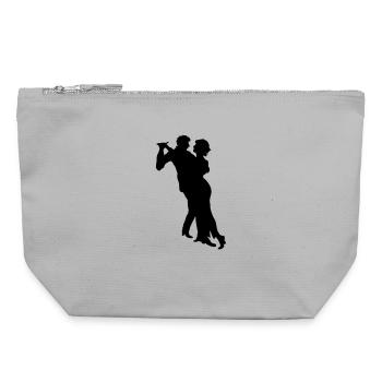 Dancing, dancing couple shadow illustration - Canvas Zip Pouch 22 x 23 cm - sports grey - Front