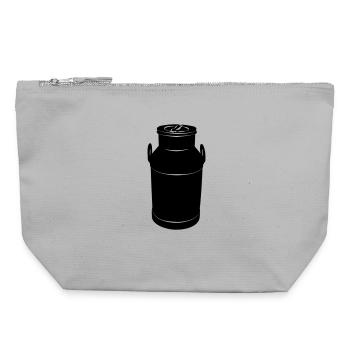 Boîte de lait - Pochette zippée en toile 22 x 23 cm - gris chiné - Devant