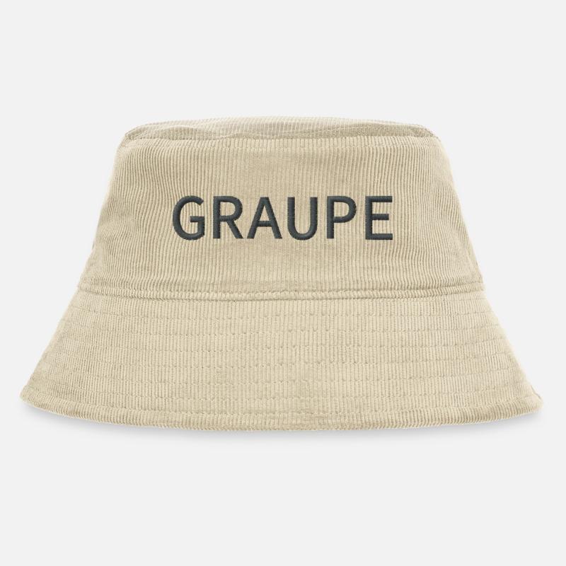 Stromberg Graupe Schriftzug Stick - Bio Cord Bucket Hat - Steingrau