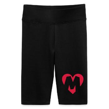 Herz M - I love M - Buchstabe M - Frauen High Waist Bikershorts - Schwarz - Vorne