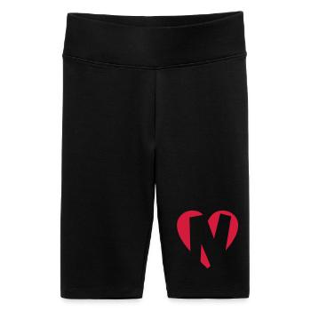 Herz N - I Love N - Buchstabe N - Frauen High Waist Bikershorts - Schwarz - Vorne