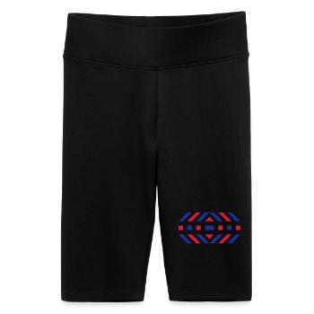 Muster - Frauen High Waist Bikershorts - Schwarz - Vorne