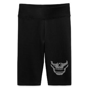 a half skull - Women's High-waist bike Shorts - black - Front