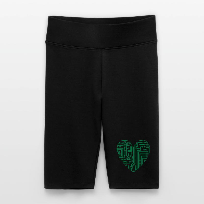 Computer Cuore Pantaloncini ciclista a vita alta da donna