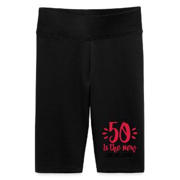 50 is the new ...What was I saying? - Short cycliste taille haute Femme - noir - Devant