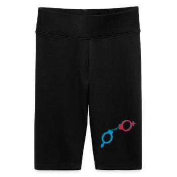 Menottes symbole masculin et féminin - Short cycliste taille haute Femme - noir - Devant