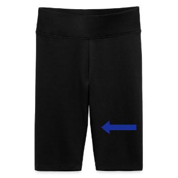 Blauer Pfeil nach links - Frauen High Waist Bikershorts - Schwarz - Vorne