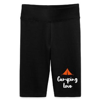 Camping Love Camper Zelt Liebe Fan Outdoor Sommer - Frauen High Waist Bikershorts - Schwarz - Vorne