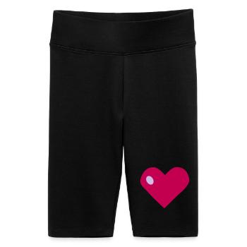 Schenk mir dein Herz - Frauen High Waist Bikershorts - Schwarz - Vorne