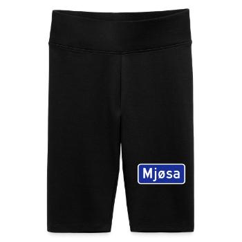 Der Mjøsa-See - Frauen High Waist Bikershorts - Schwarz - Vorne