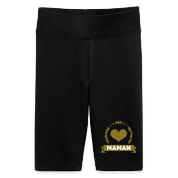 Maman d'Amour - Muttertag - Frauen High Waist Bikershorts - Schwarz - Vorne