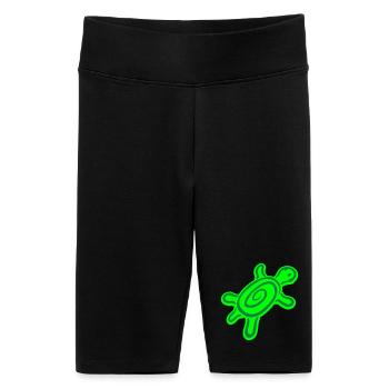 turtle spiral turtle shell pattern cute - Women's High-waist bike Shorts - black - Front