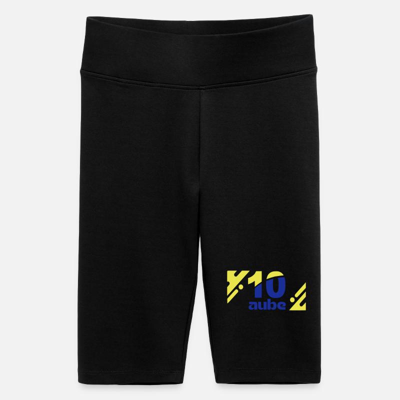 Dix Aube Logo Bleu Jaune - Short cycliste taille haute Femme - noir