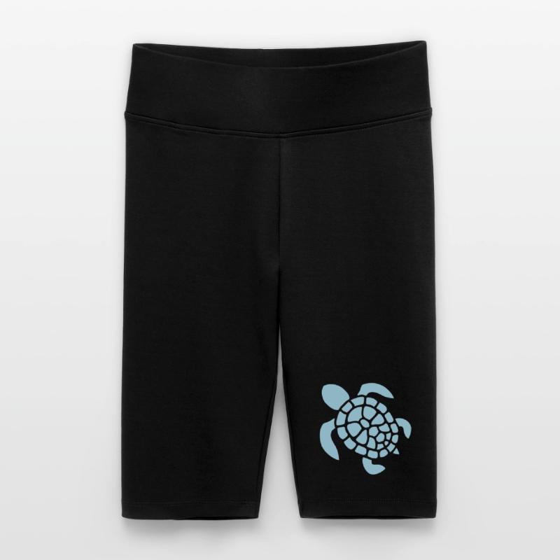 Turtle Logo Turtle Shell Pattern Icon Women's High-waist bike Shorts